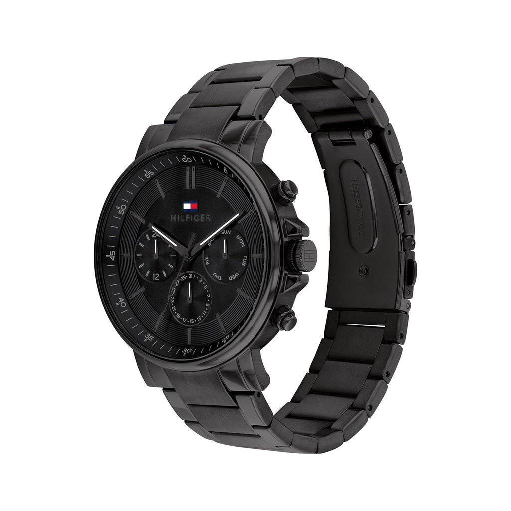 Tommy Hilfiger Tyson Zwart Herenhorloge TH1710590 - detailfoto 1