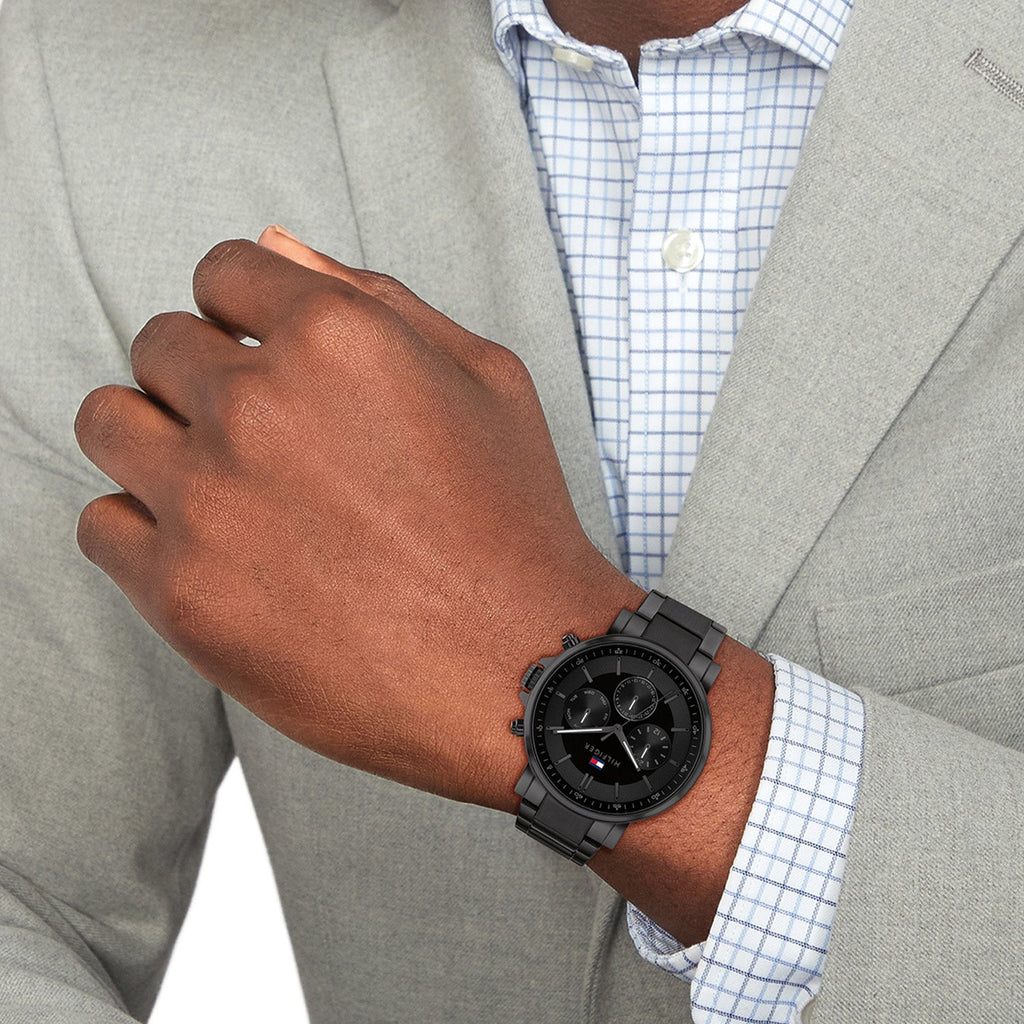 Tommy Hilfiger Tyson Zwart Herenhorloge TH1710590 - detailfoto 3