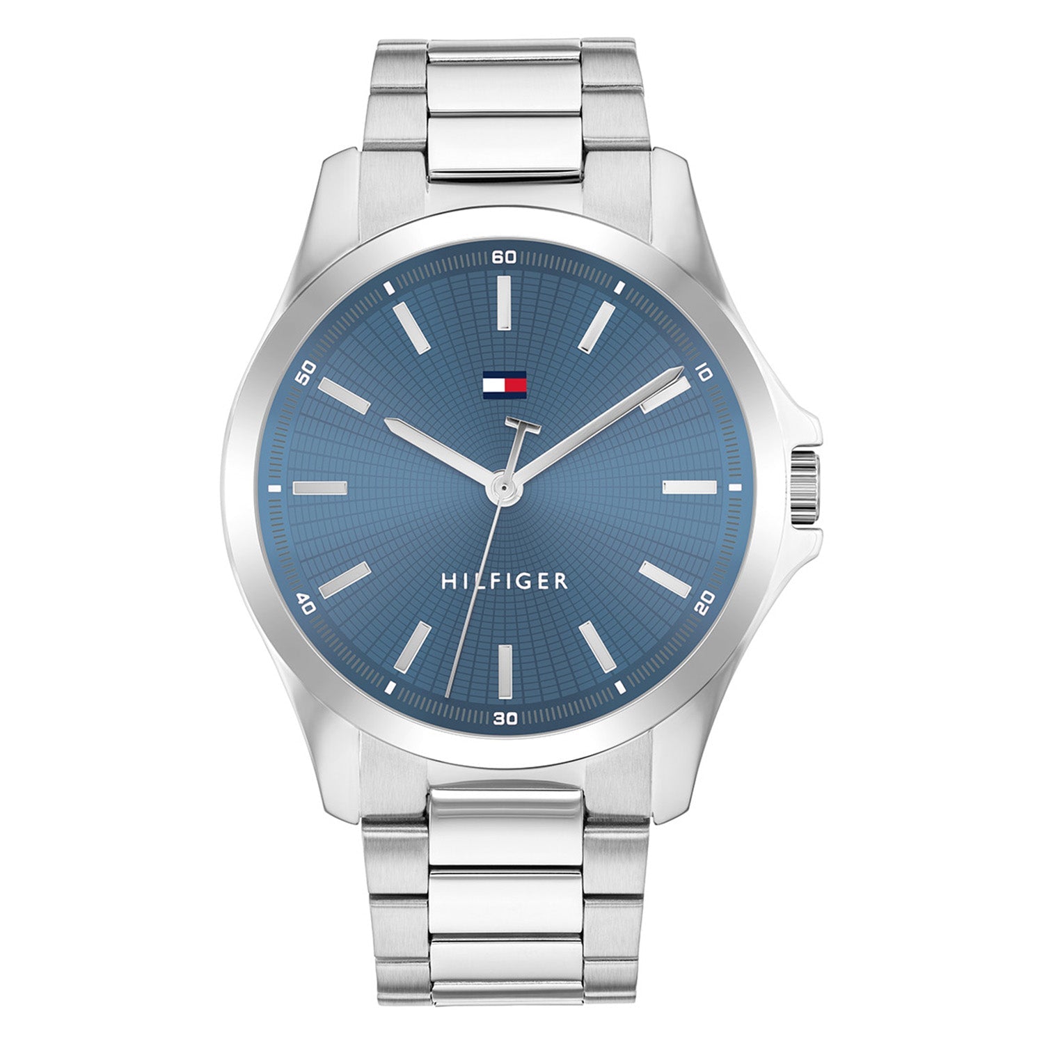 Tommy Hilfiger Zilverkleurig Herenhorloge met Blauwe Wijzerplaat TH1710670 - productfoto
