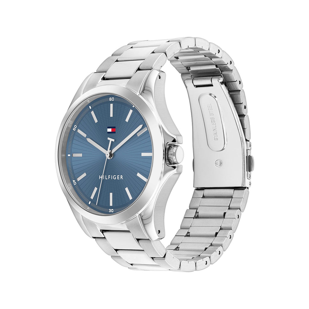 Tommy Hilfiger Zilverkleurig Herenhorloge met Blauwe Wijzerplaat TH1710670 - detailfoto 1