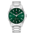 Tommy Hilfiger Zilverkleurig Herenhorloge met Groene Wijzerplaat TH1710672 - productfoto