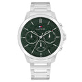 Tommy Hilfiger Zilverkleurig Herenhorloge met Groene Wijzerplaat TH1710686 - productfoto