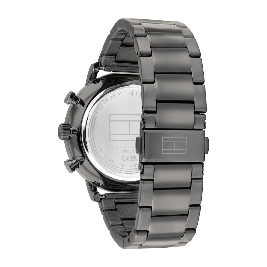 Tommy Hilfiger Grijs Herenhorloge met Blauwe Wijzerplaat TH1710707 - detailfoto 3