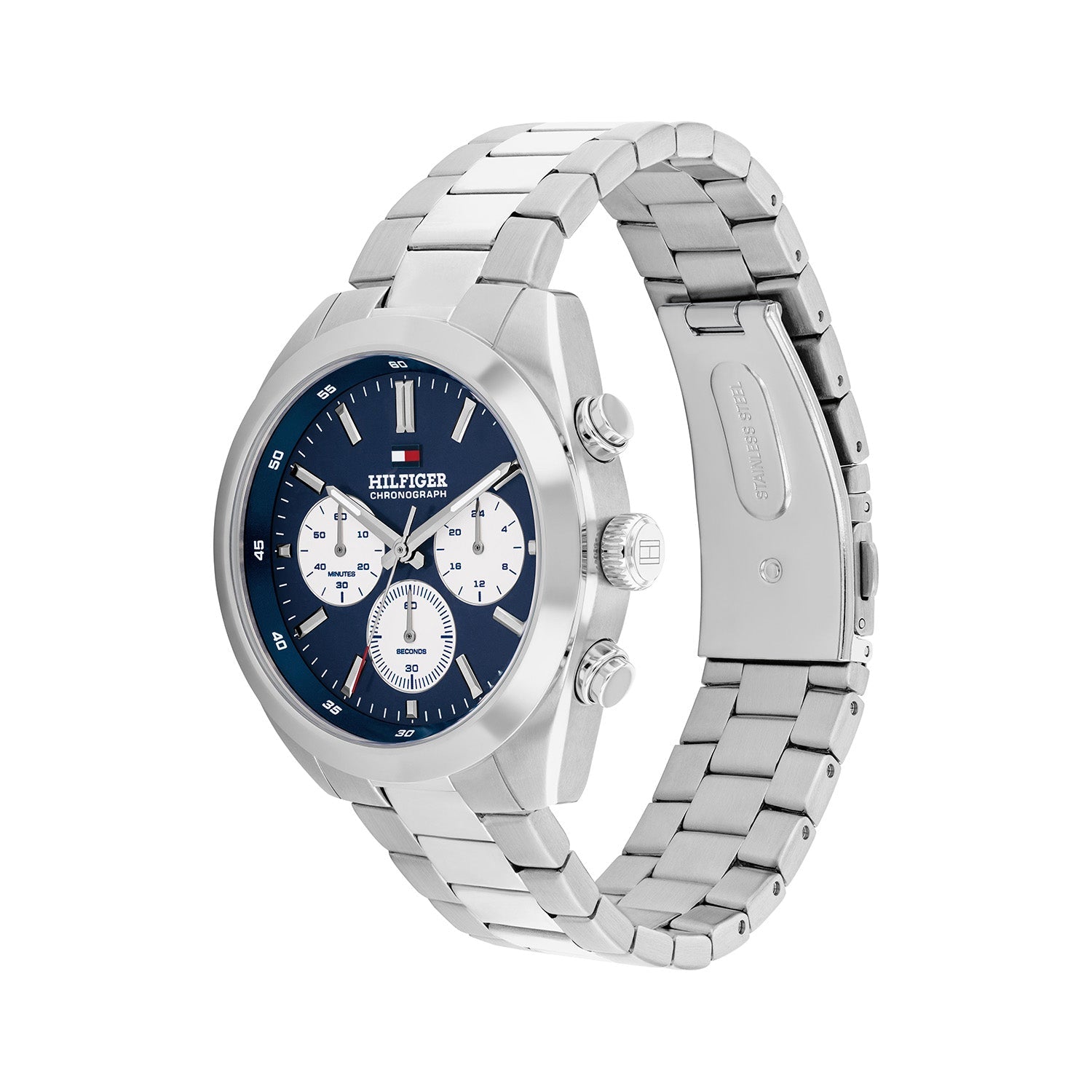 Tommy Hilfiger Zilverkleurig Herenhorloge met Blauwe Wijzerplaat TH1710722 - detailfoto 1