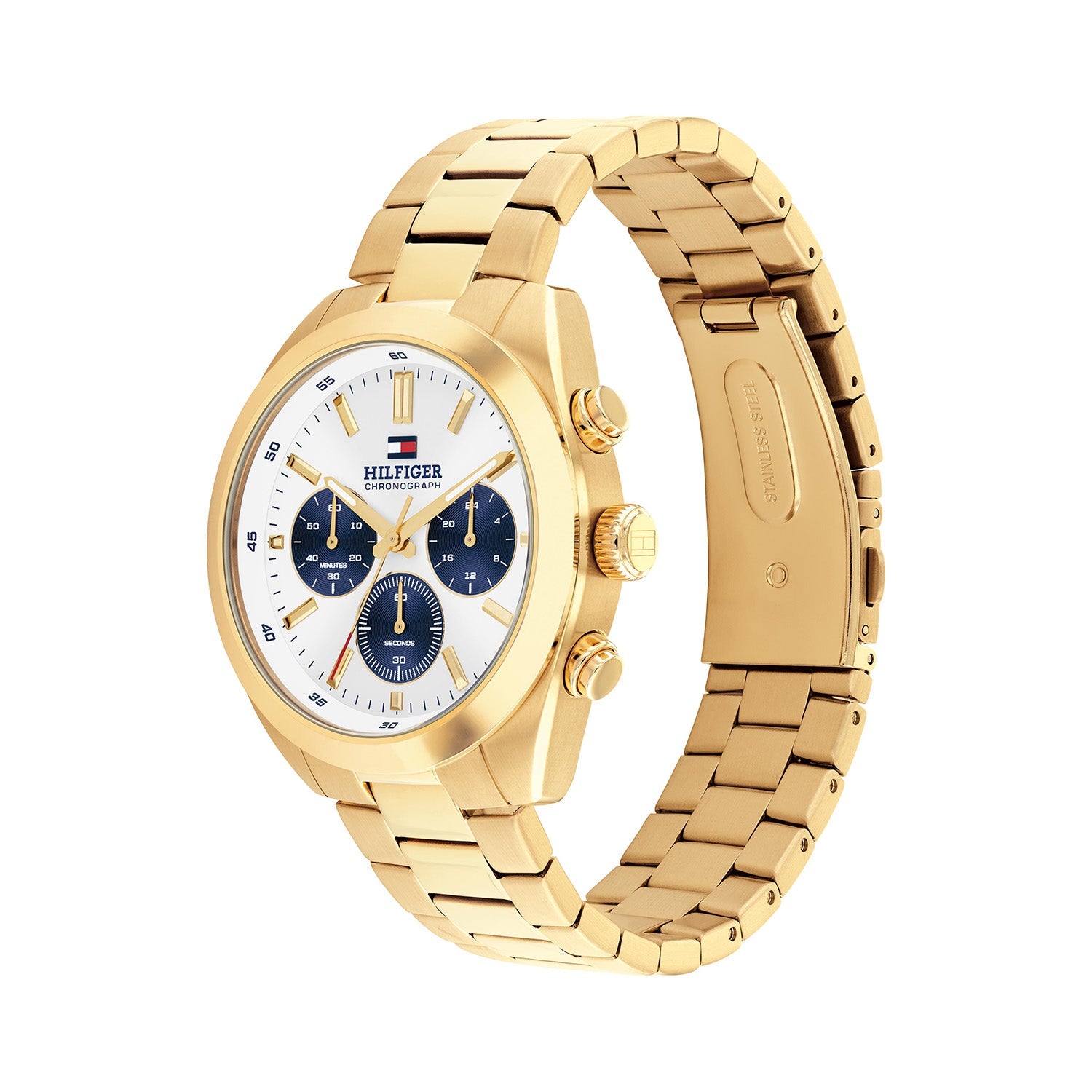 Tommy Hilfiger Goudkleurig Herenhorloge met Crèmekleurige Wijzerplaat TH1710723 - detailfoto 1