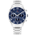 Tommy Hilfiger Zilverkleurig Herenhorloge met Blauwe Wijzerplaat TH1710728 - productfoto