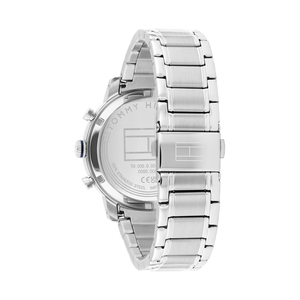Tommy Hilfiger Zilverkleurig Herenhorloge met Blauwe Wijzerplaat TH1710728 - detailfoto 3