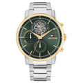Tommy Hilfiger Zilverkleurig Herenhorloge met Groene Wijzerplaat TH1710735 - productfoto