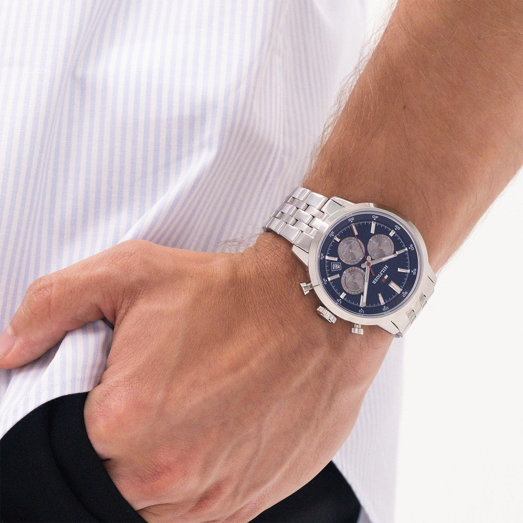 Tommy Hilfiger Zilverkleurig Herenhorloge met Blauwe Wijzerplaat TH1710753 - detailfoto 2