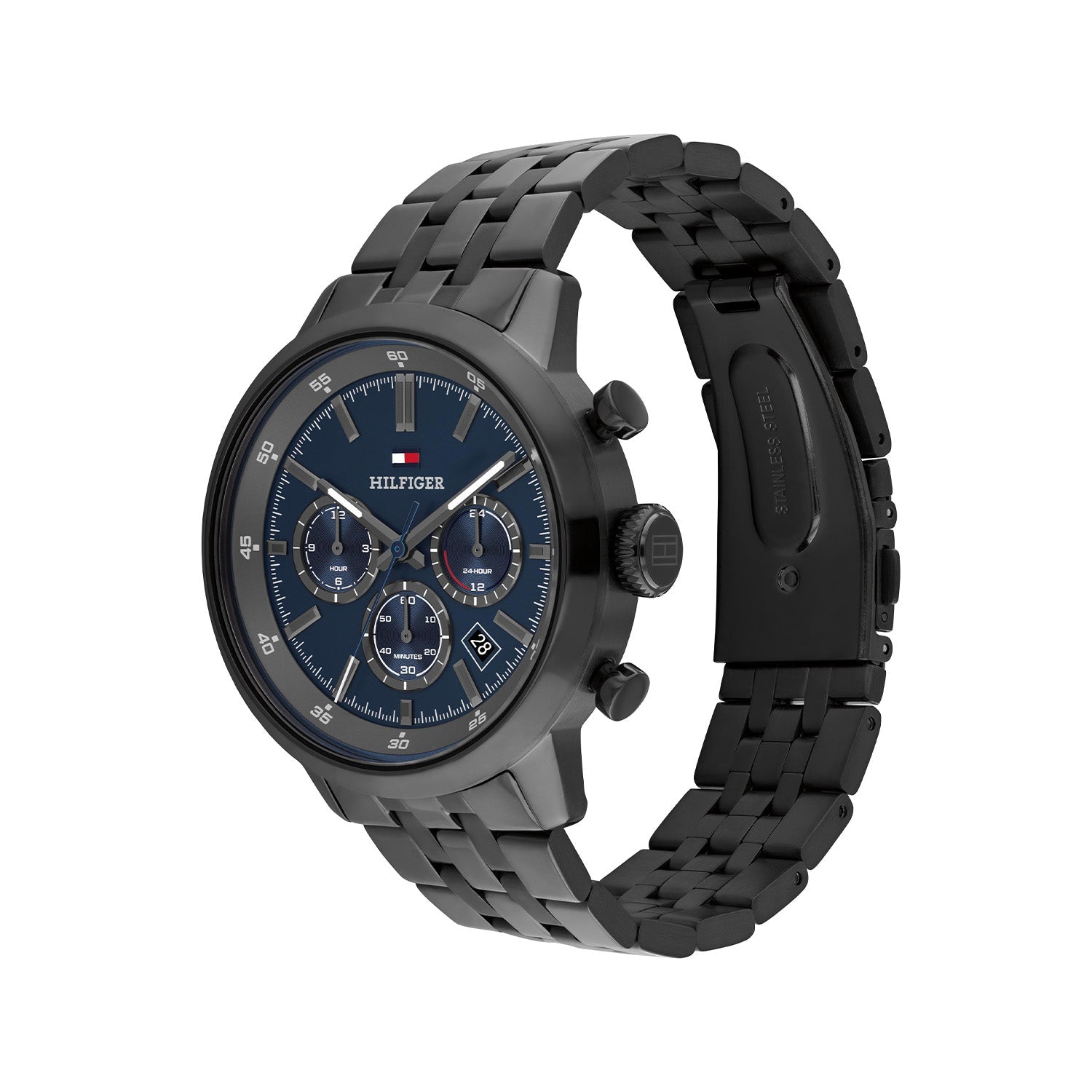 Tommy Hilfiger Grijs Herenhorloge met Blauwe Wijzerplaat TH1710755 - detailfoto 1
