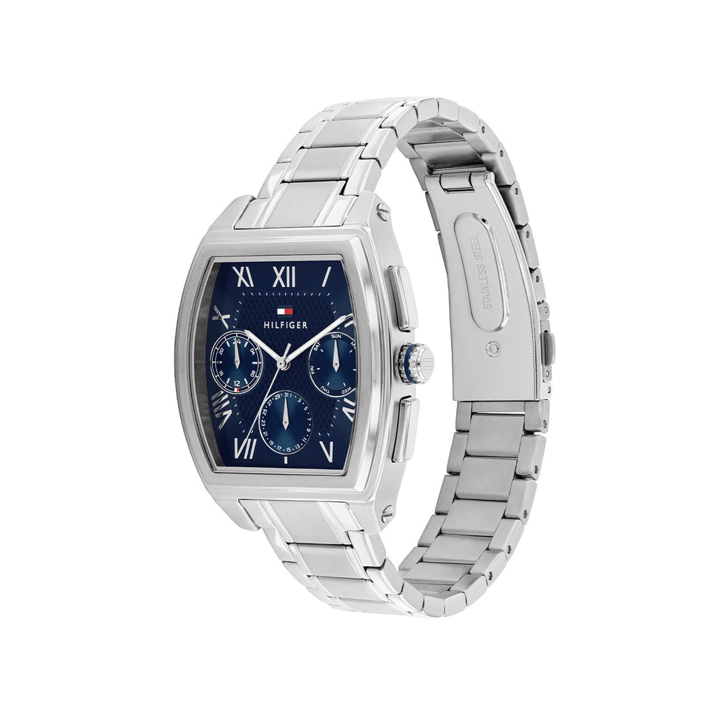 Tommy Hilfiger Zilverkleurig Herenhorloge met Blauwe Wijzerplaat TH1710763 - detailfoto 1