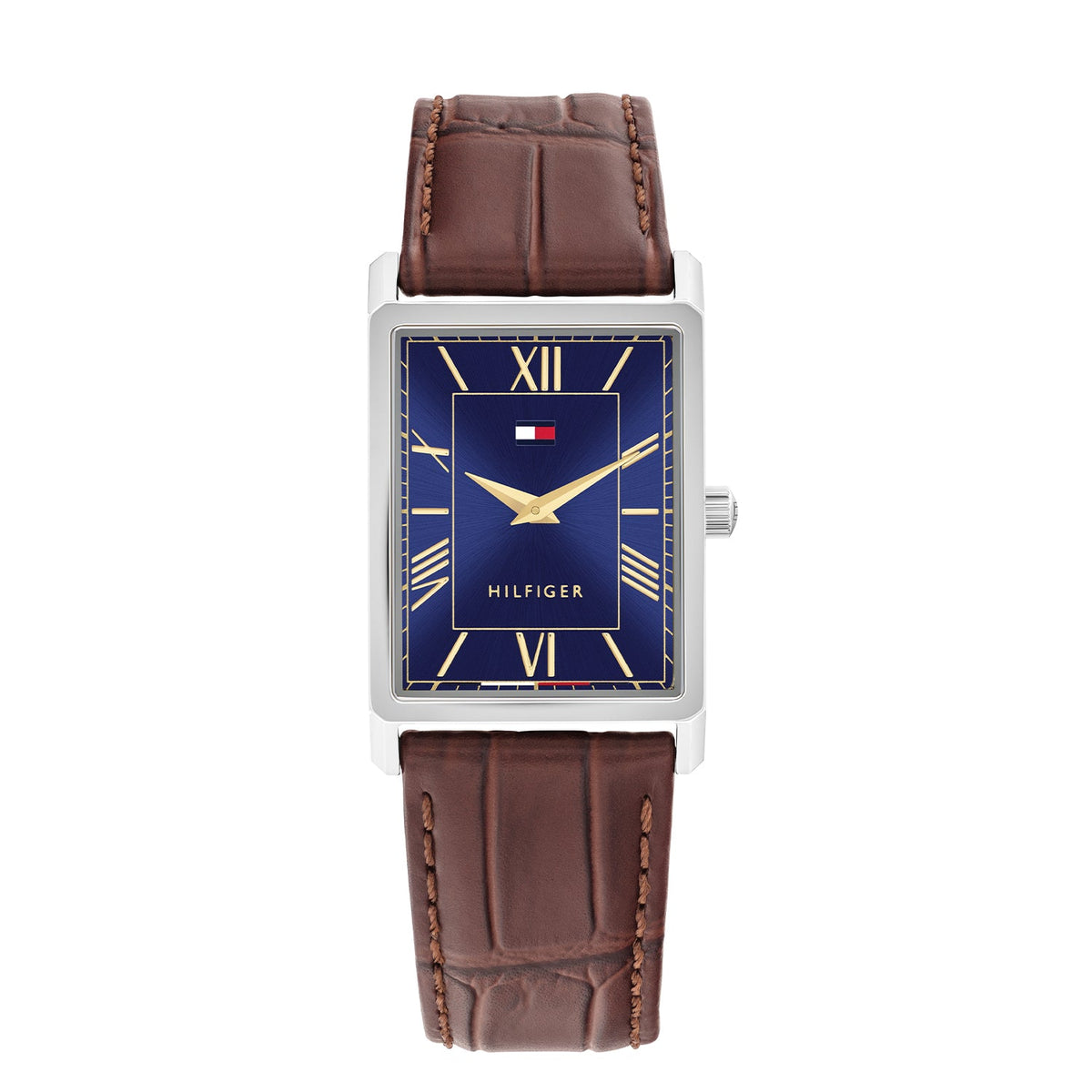 Tommy Hilfiger Ben Zilverkleurig Herenhorloge met Bruine leren band TH1710771 - productfoto