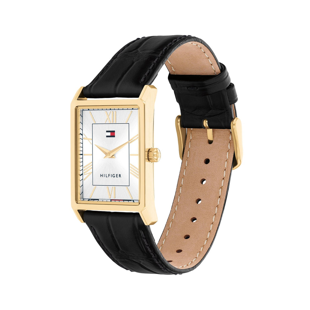 Tommy Hilfiger Ben Goudkleurig Herenhorloge met Zwarte leren band TH1710772 - detailfoto 1