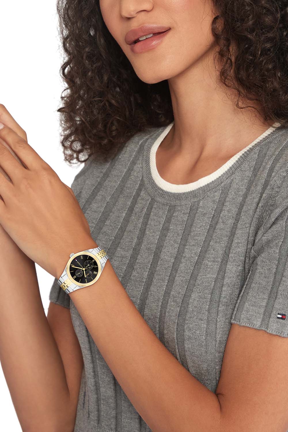 Tommy Hilfiger Monica Goudkleurig Dameshorloge met Zwarte Wijzerplaat TH1782591 - detailfoto 3