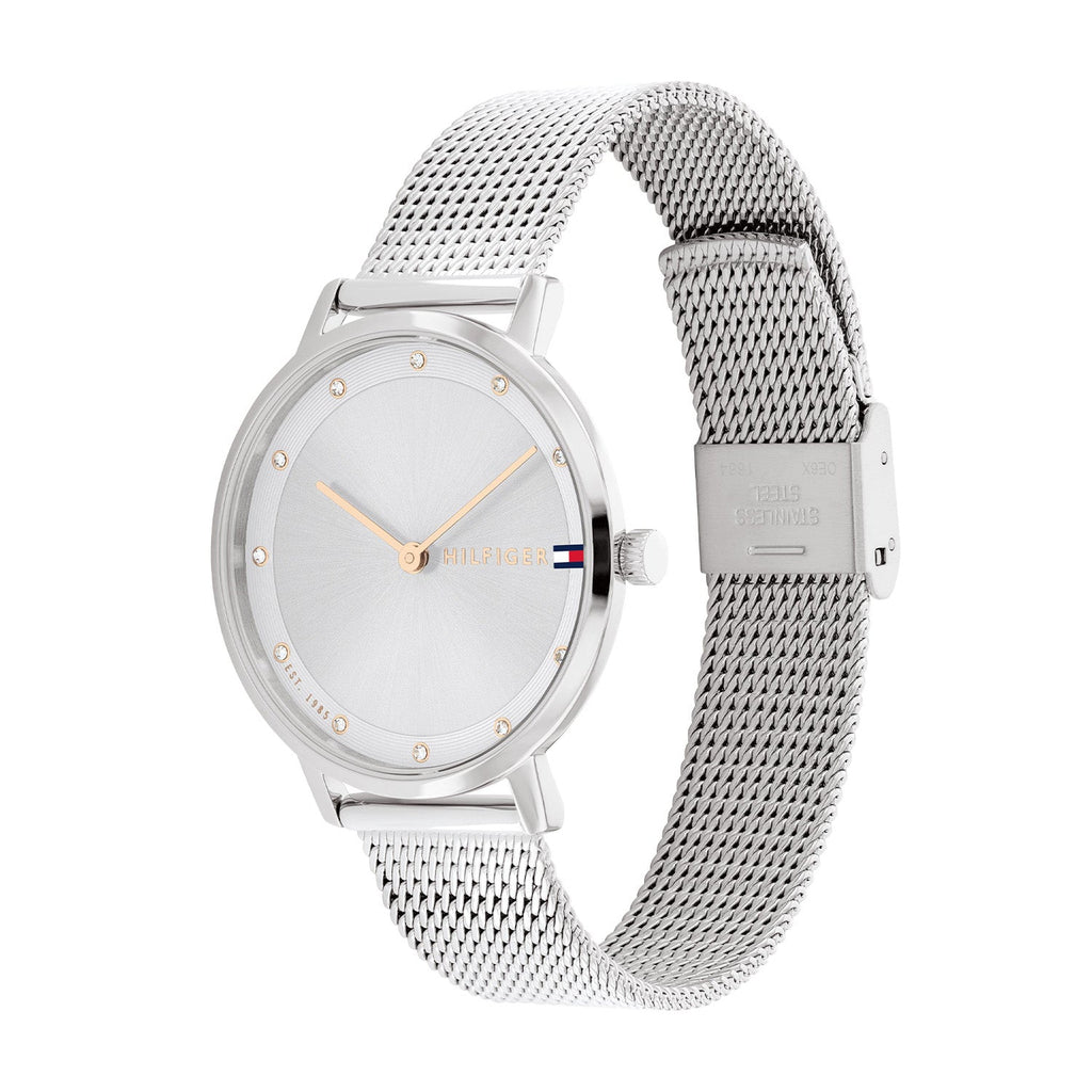 Tommy Hilfiger Pippa Zilverkleurig Dameshorloge met Grijze Wijzerplaat TH1782665 - detailfoto 1