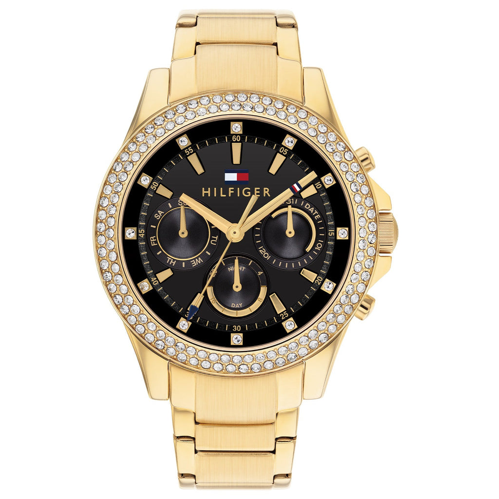 Tommy Hilfiger Haven Goudkleurig Dameshorloge met Zwarte Wijzerplaat TH1782676 - productfoto