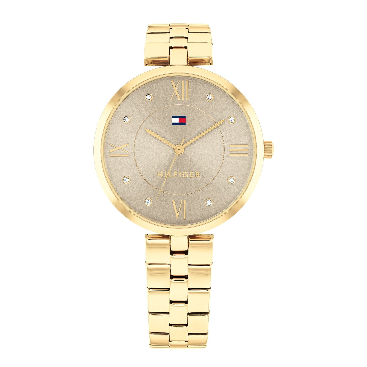 Tommy Hilfiger Ella Goudkleurig Dameshorloge met Grijze Wijzerplaat TH1782685 - productfoto