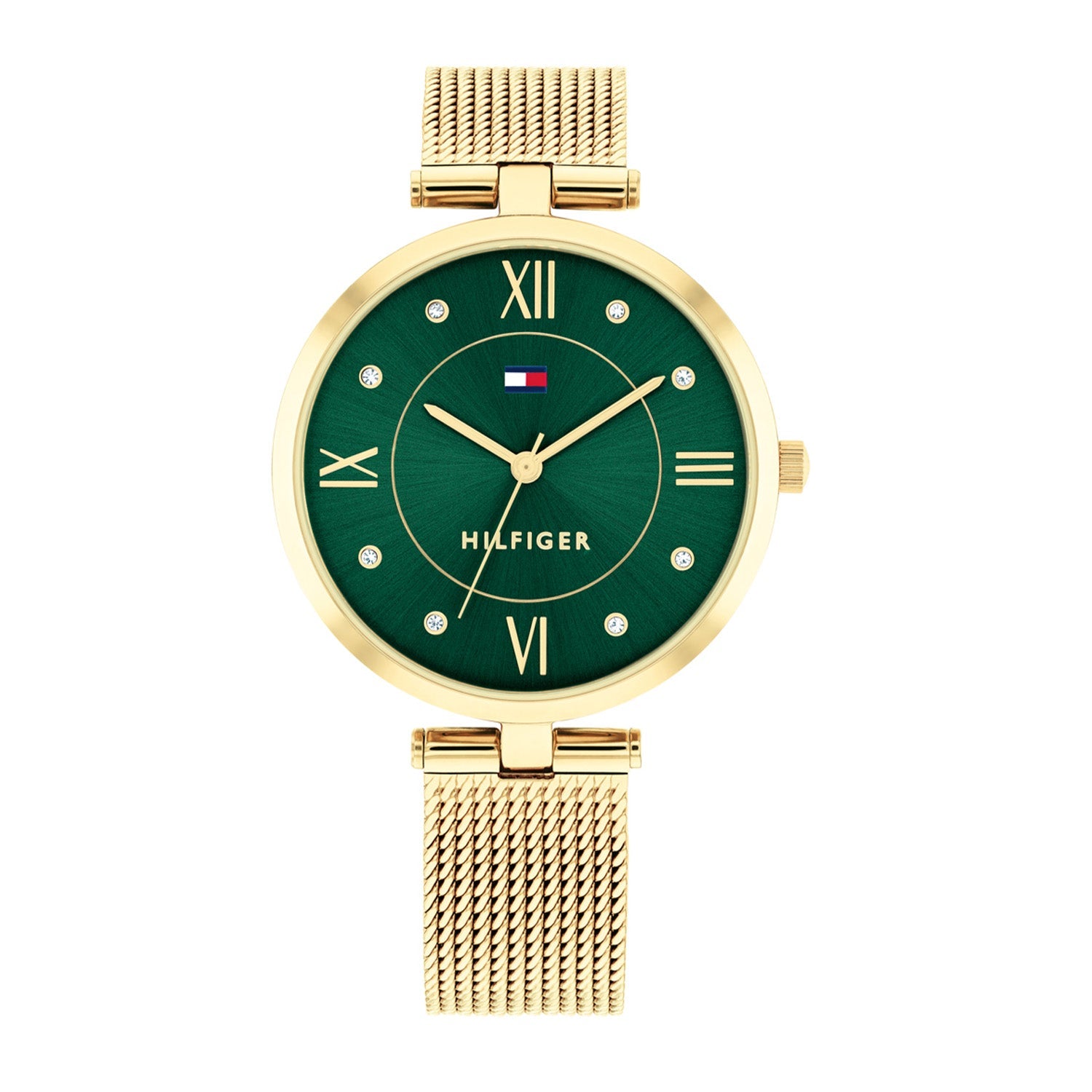 Tommy Hilfiger Goudkleurig Dameshorloge met Groene Wijzerplaat TH1782711 - productfoto