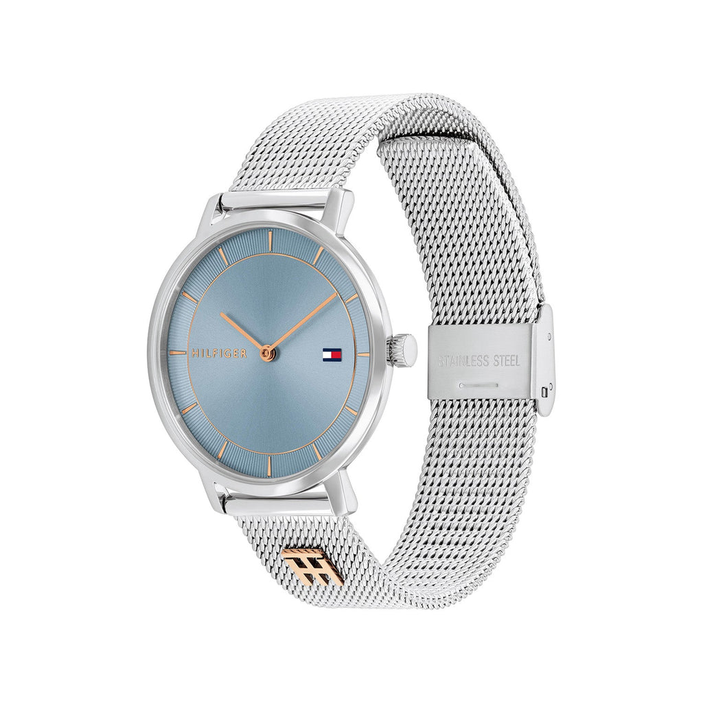 Tommy Hilfiger Zilverkleurig Dameshorloge met Blauwe Wijzerplaat TH1782738 - detailfoto 1