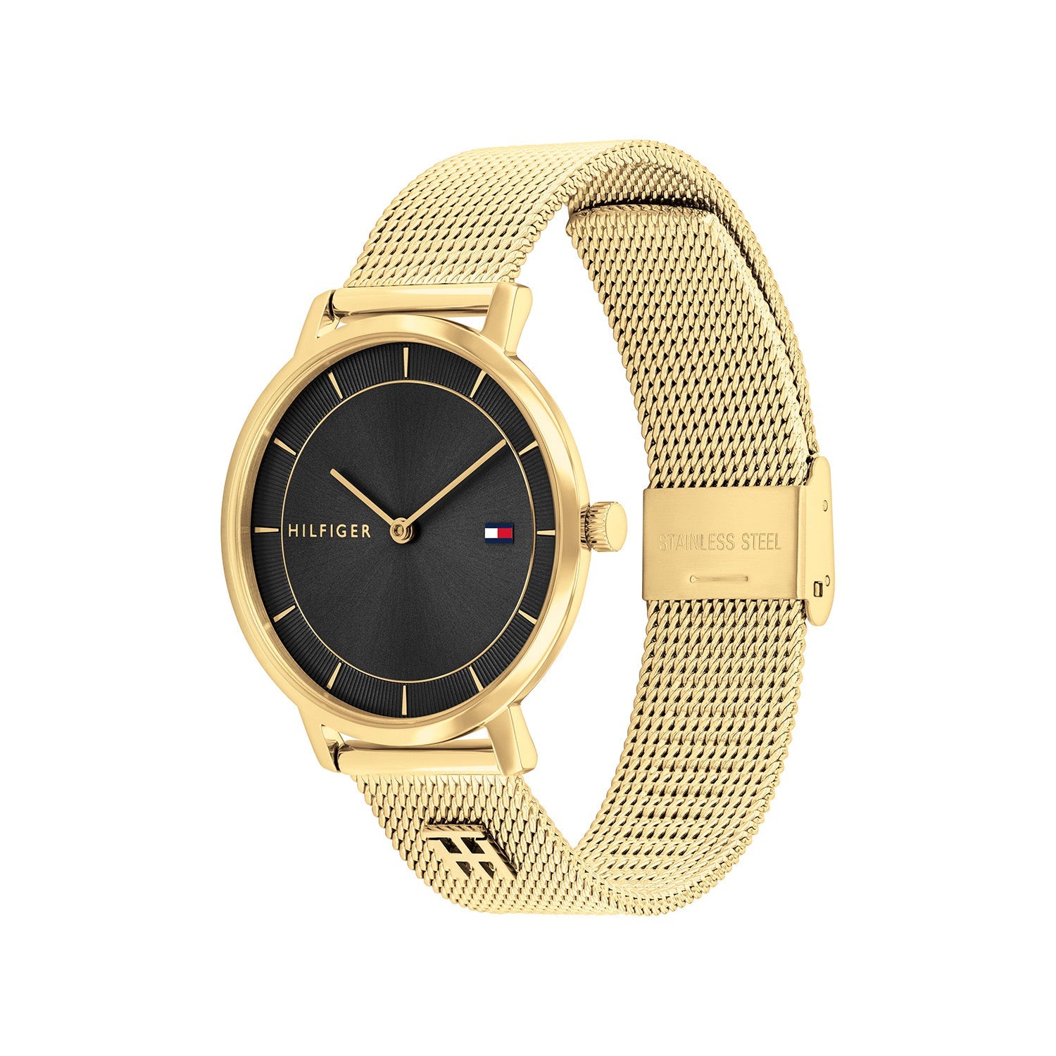 Tommy Hilfiger Goudkleurig Dameshorloge met Zwarte Wijzerplaat TH1782739 - detailfoto 1