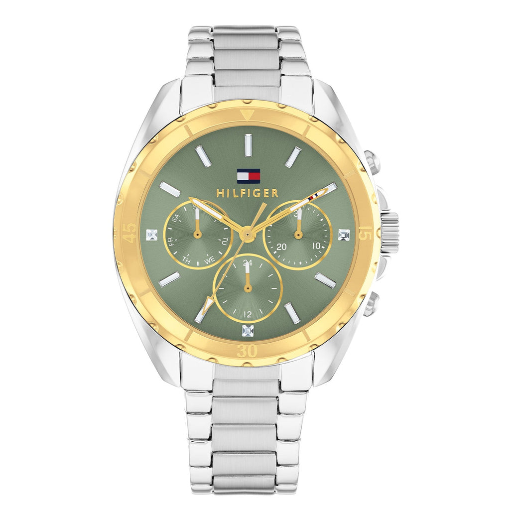 Tommy Hilfiger Zilverkleurig Dameshorloge met Groene Wijzerplaat TH1782785 - productfoto