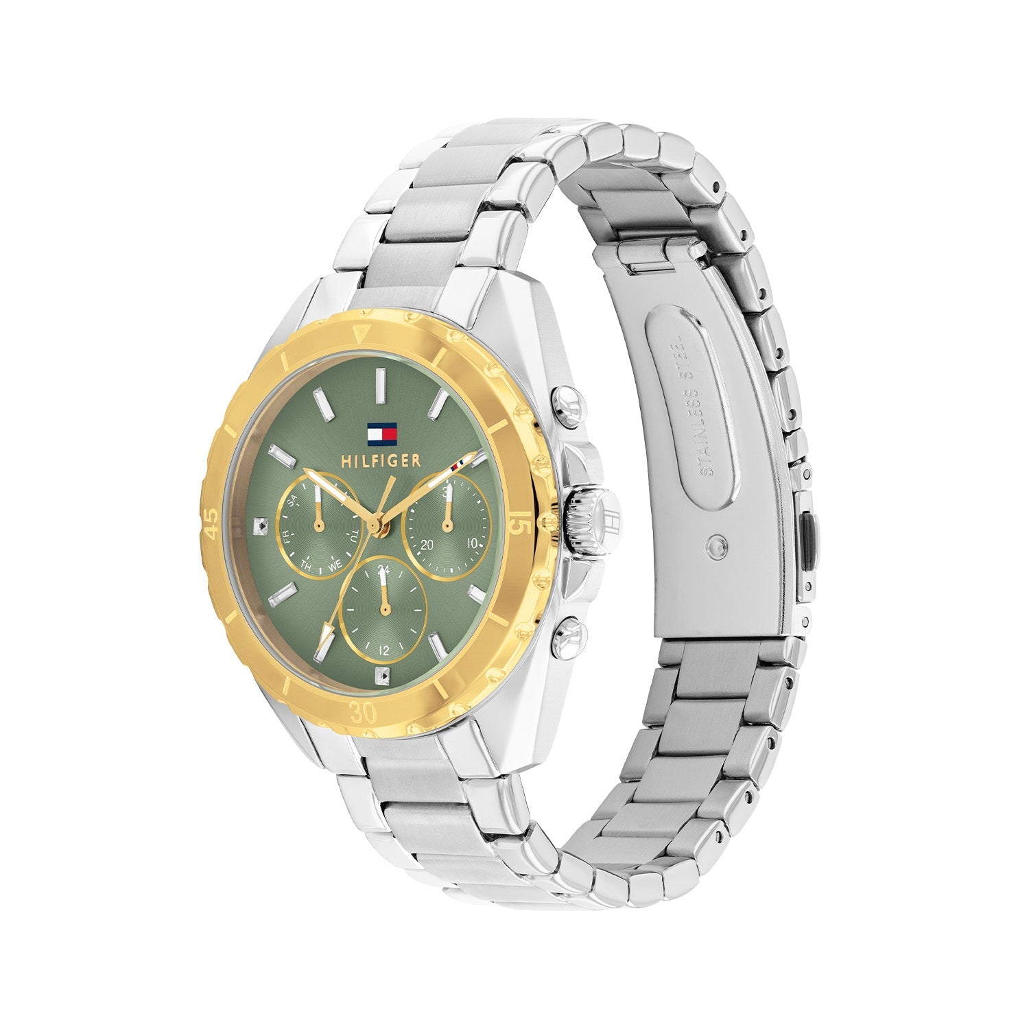 Tommy Hilfiger Zilverkleurig Dameshorloge met Groene Wijzerplaat TH1782785 - detailfoto 1