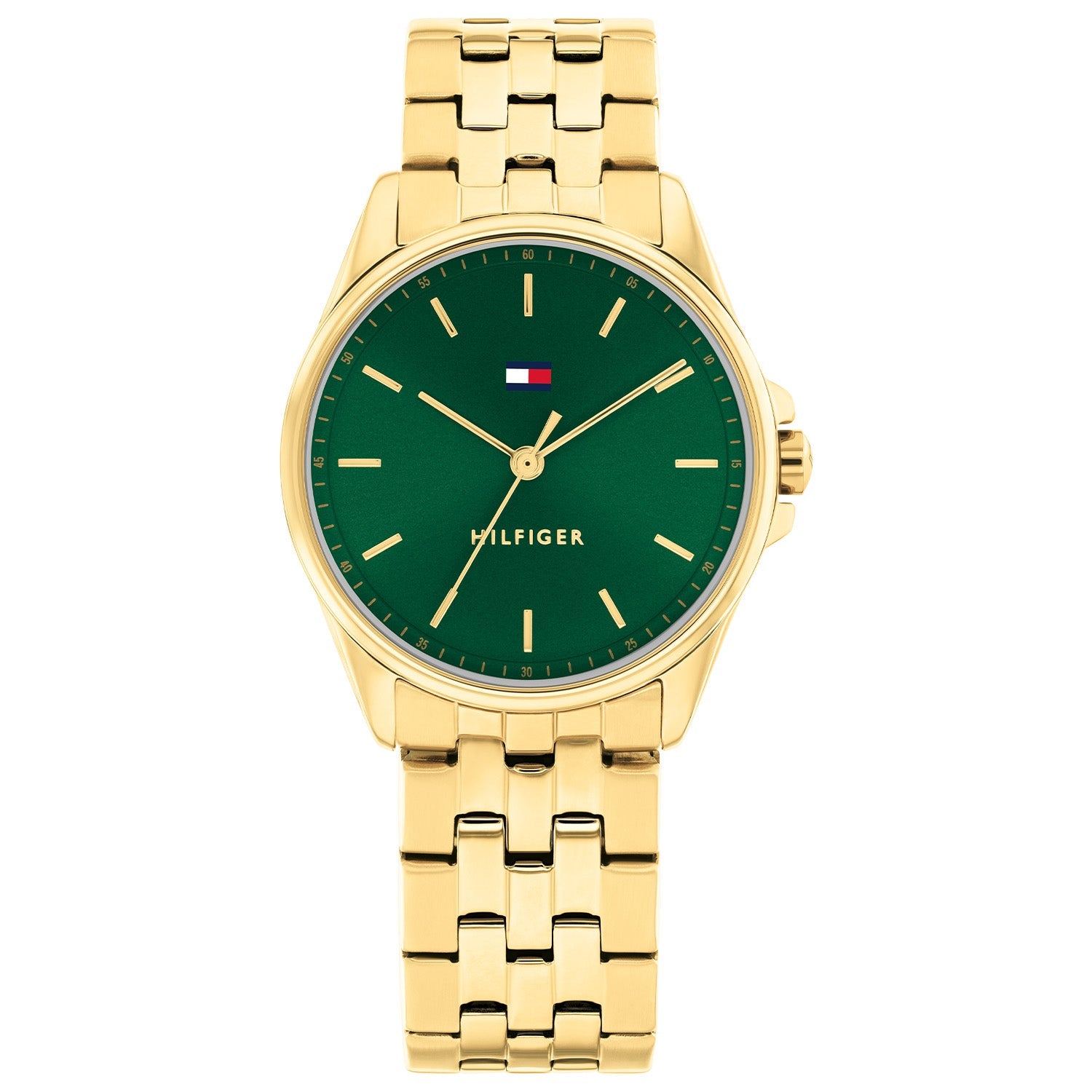 Tommy Hilfiger Goudkleurig Dameshorloge met Groene Wijzerplaat TH1782799 - productfoto