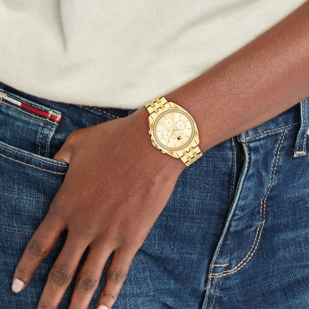 Tommy Hilfiger Goudkleurig Dameshorloge TH1782803 - detailfoto 2