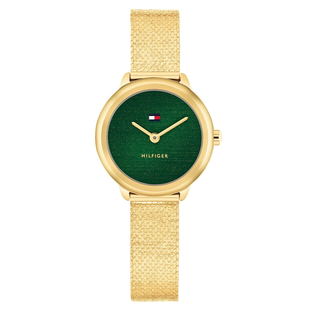 Tommy Hilfiger Goudkleurig Dameshorloge met Groene Wijzerplaat TH1782812 - productfoto
