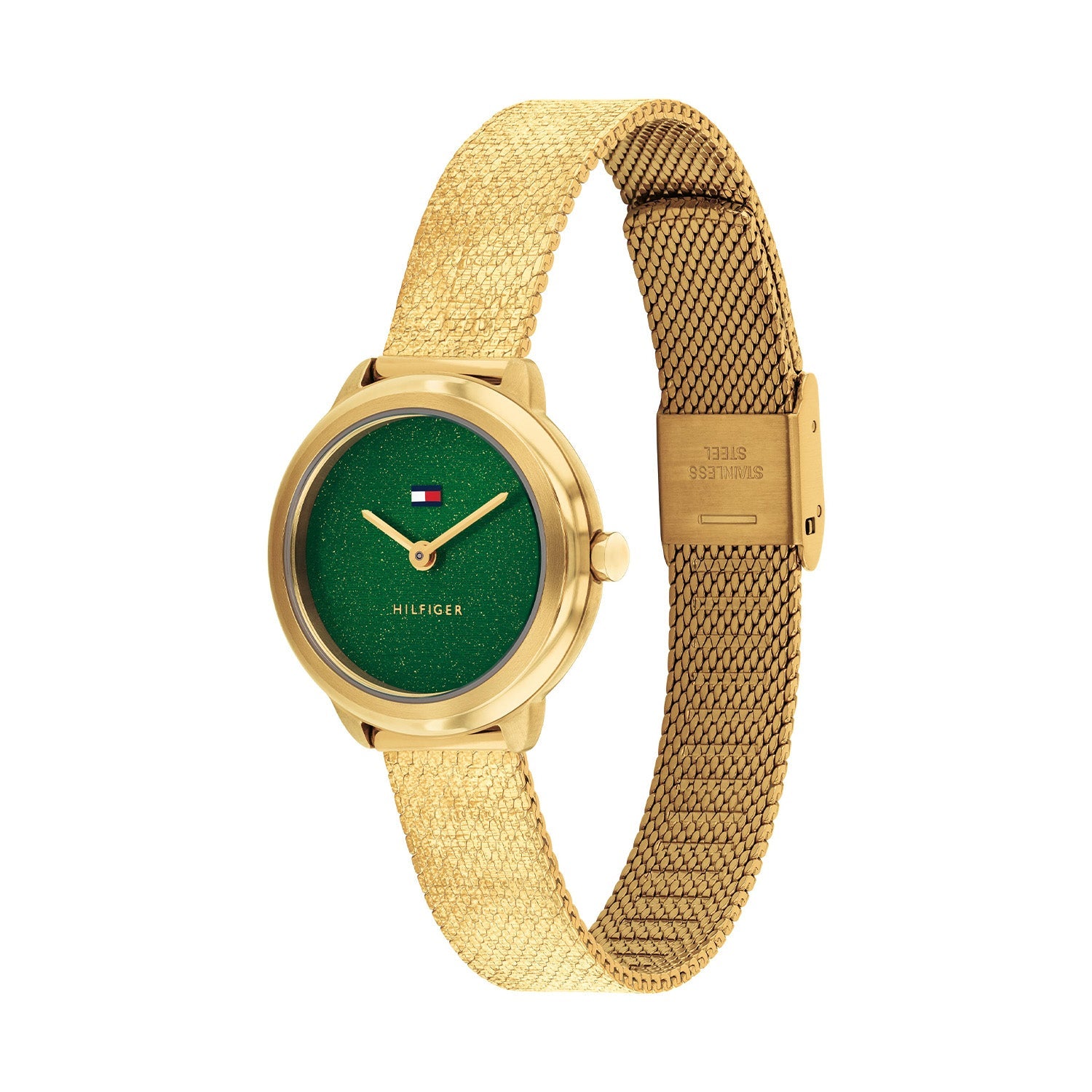 Tommy Hilfiger Goudkleurig Dameshorloge met Groene Wijzerplaat TH1782812 - detailfoto 1