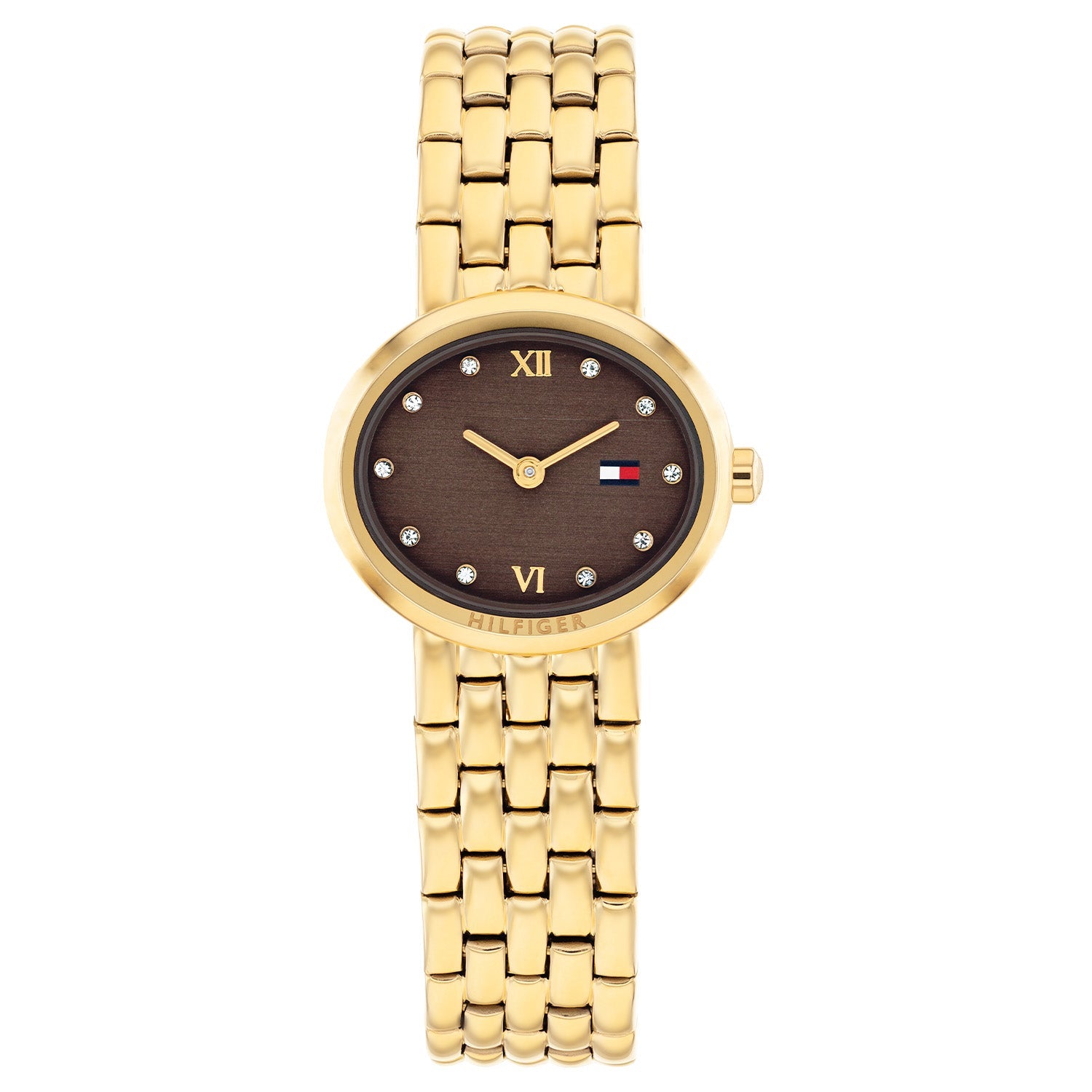 Tommy Hilfiger Goudkleurig Dameshorloge met Bruine Wijzerplaat TH1782844 - productfoto
