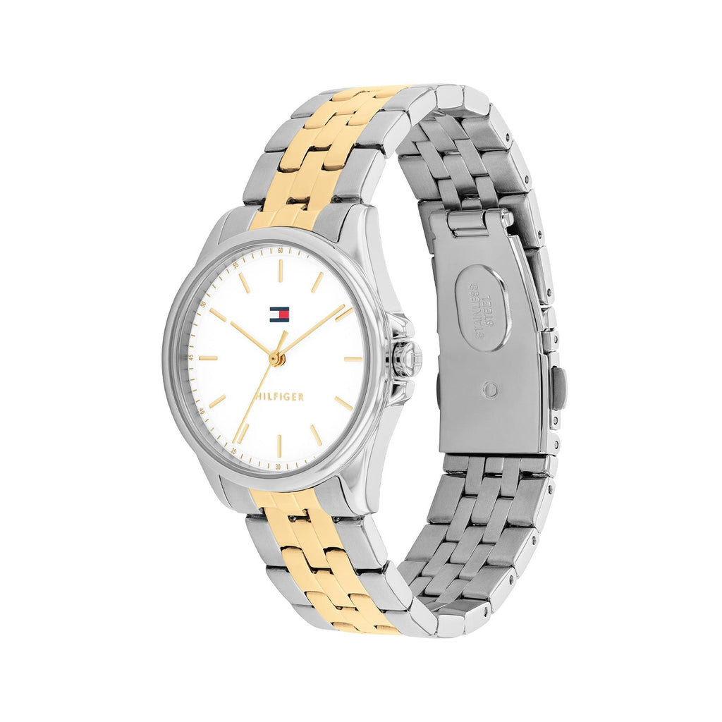 Tommy Hilfiger Zilverkleurig Dameshorloge met Witte Wijzerplaat TH1782855 - detailfoto 1