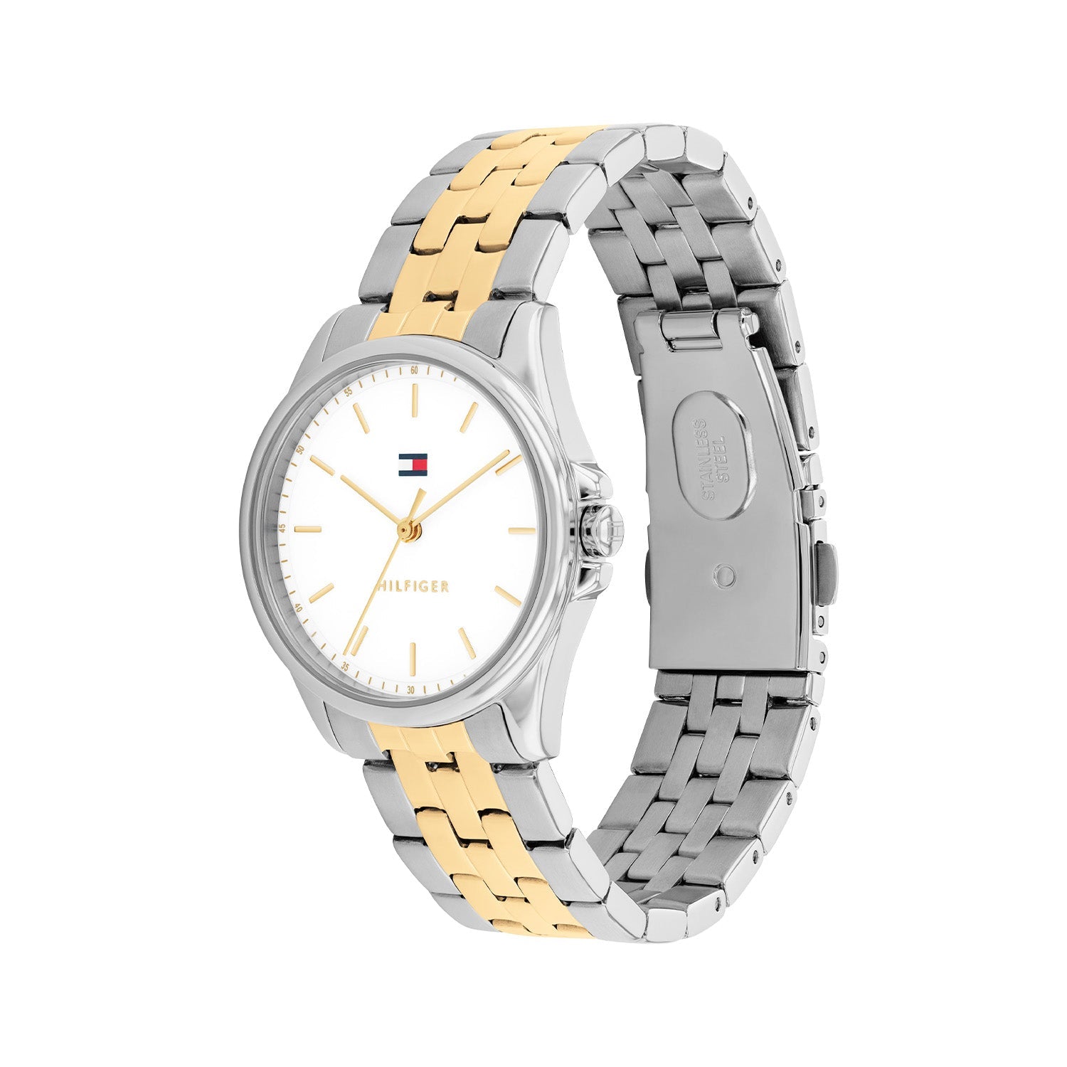 Tommy Hilfiger Zilverkleurig Dameshorloge met Witte Wijzerplaat TH1782855 - detailfoto 1