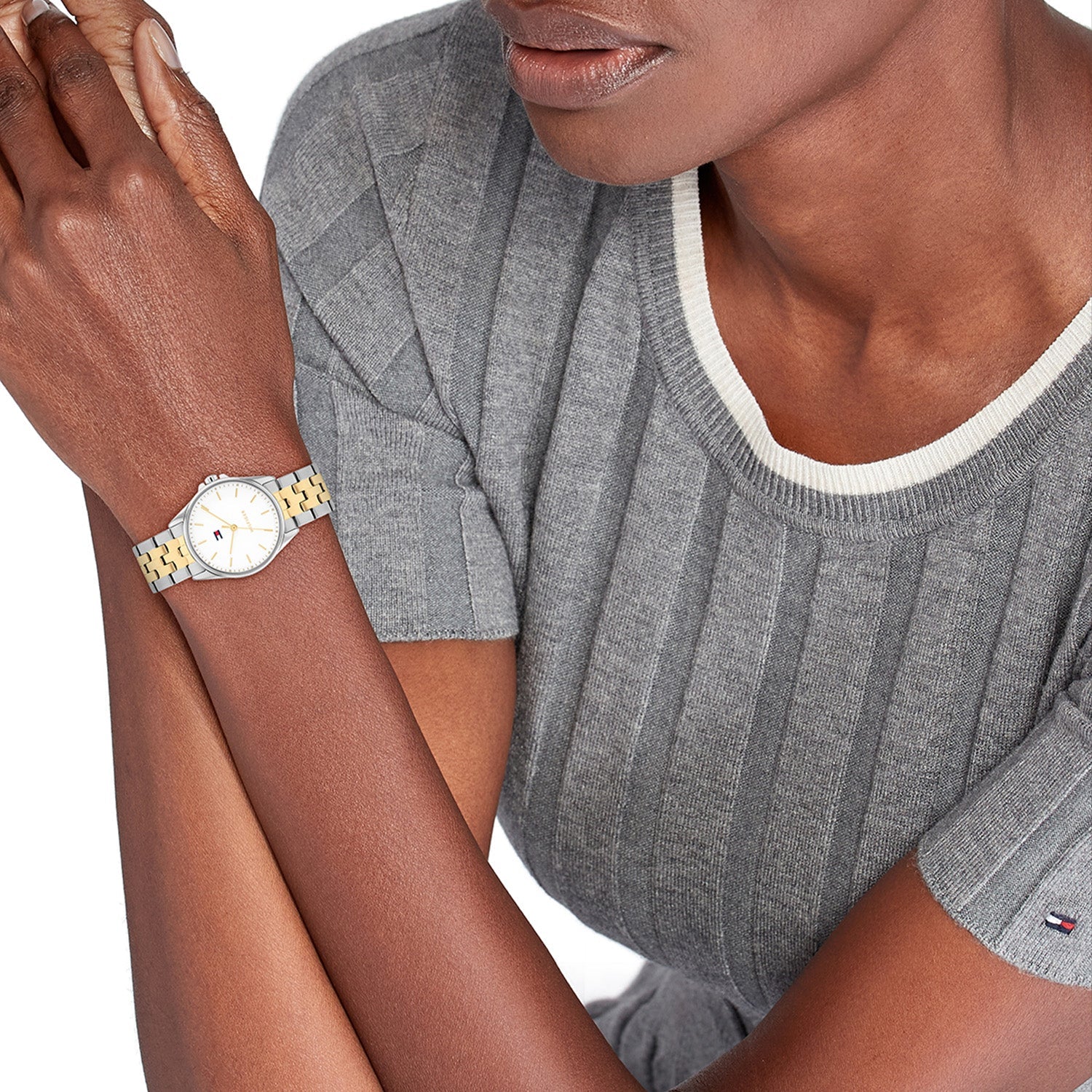 Tommy Hilfiger Zilverkleurig Dameshorloge met Witte Wijzerplaat TH1782855 - detailfoto 2