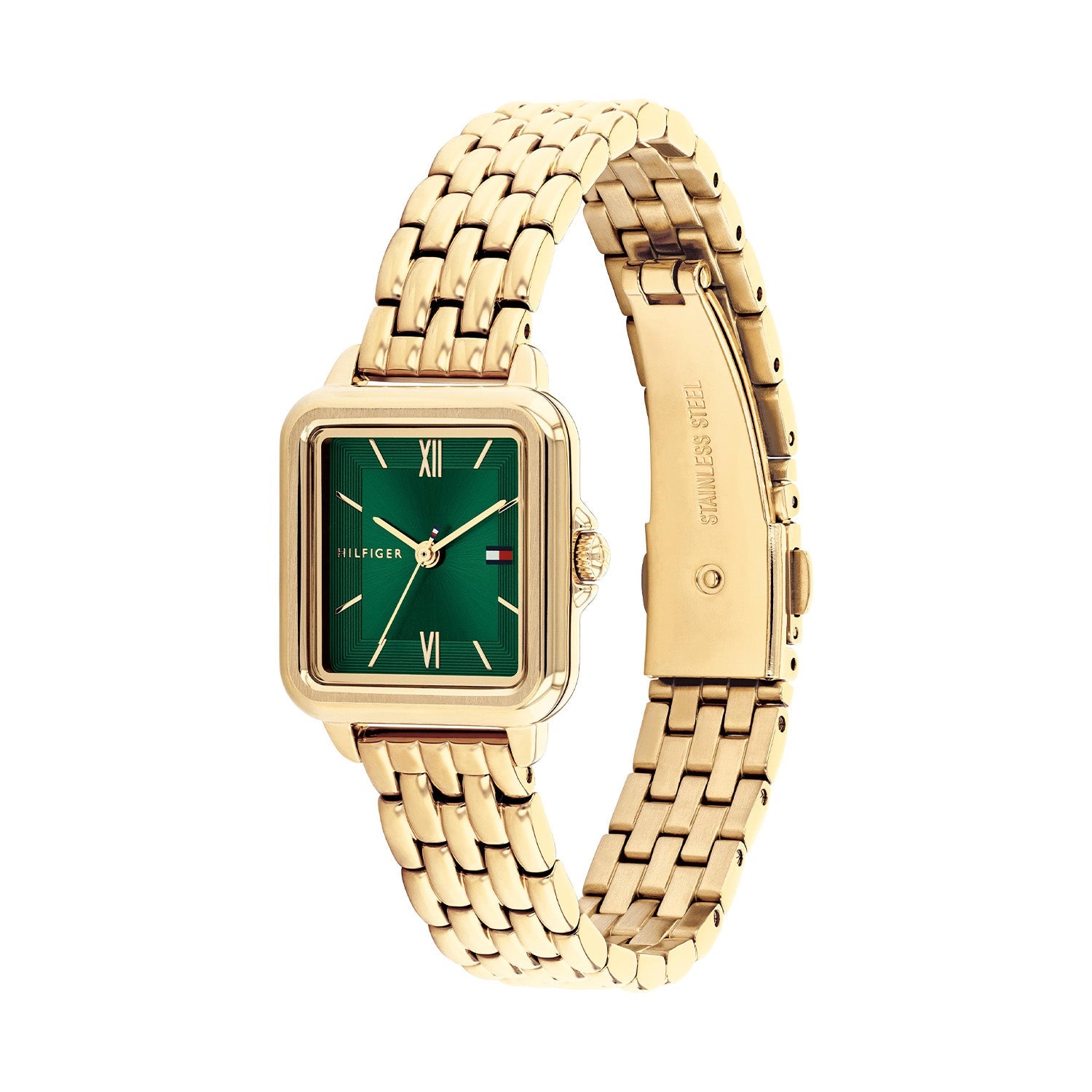 Tommy Hilfiger Goudkleurig Dameshorloge met Groene Wijzerplaat TH1782858 - detailfoto 1