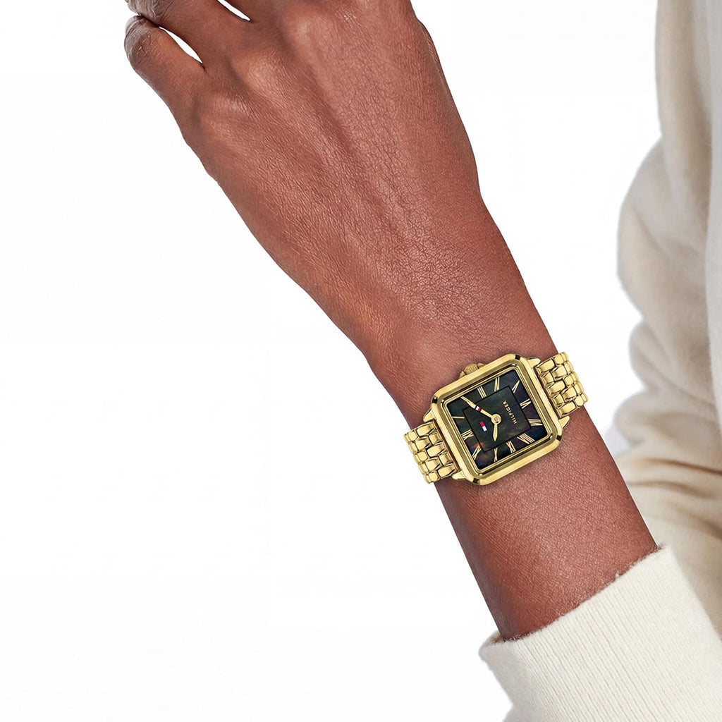 Tommy Hilfiger Mia Goudkleurig Dameshorloge met Goudkleurige stalen band TH1782916 - detailfoto 2