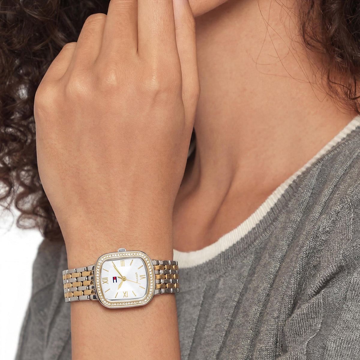 Tommy Hilfiger Abby Bicolor Dameshorloge met Bicolor stalen band TH1782922 - detailfoto 2