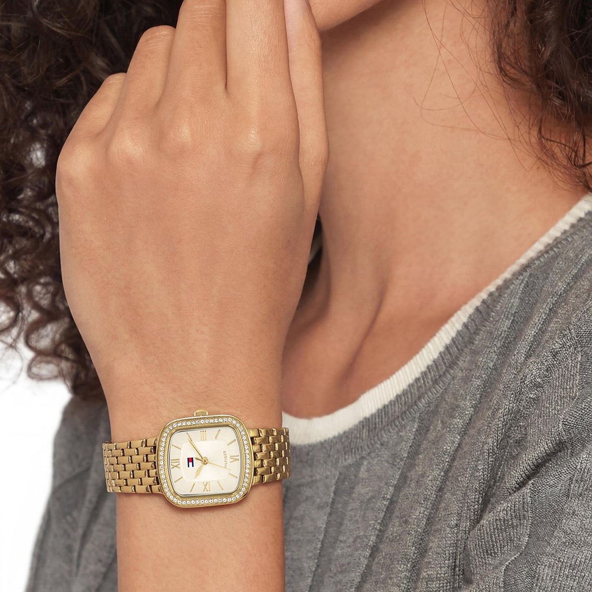 Tommy Hilfiger Abby Goudkleurig Dameshorloge met Goudkleurige stalen band TH1782923 - detailfoto 2
