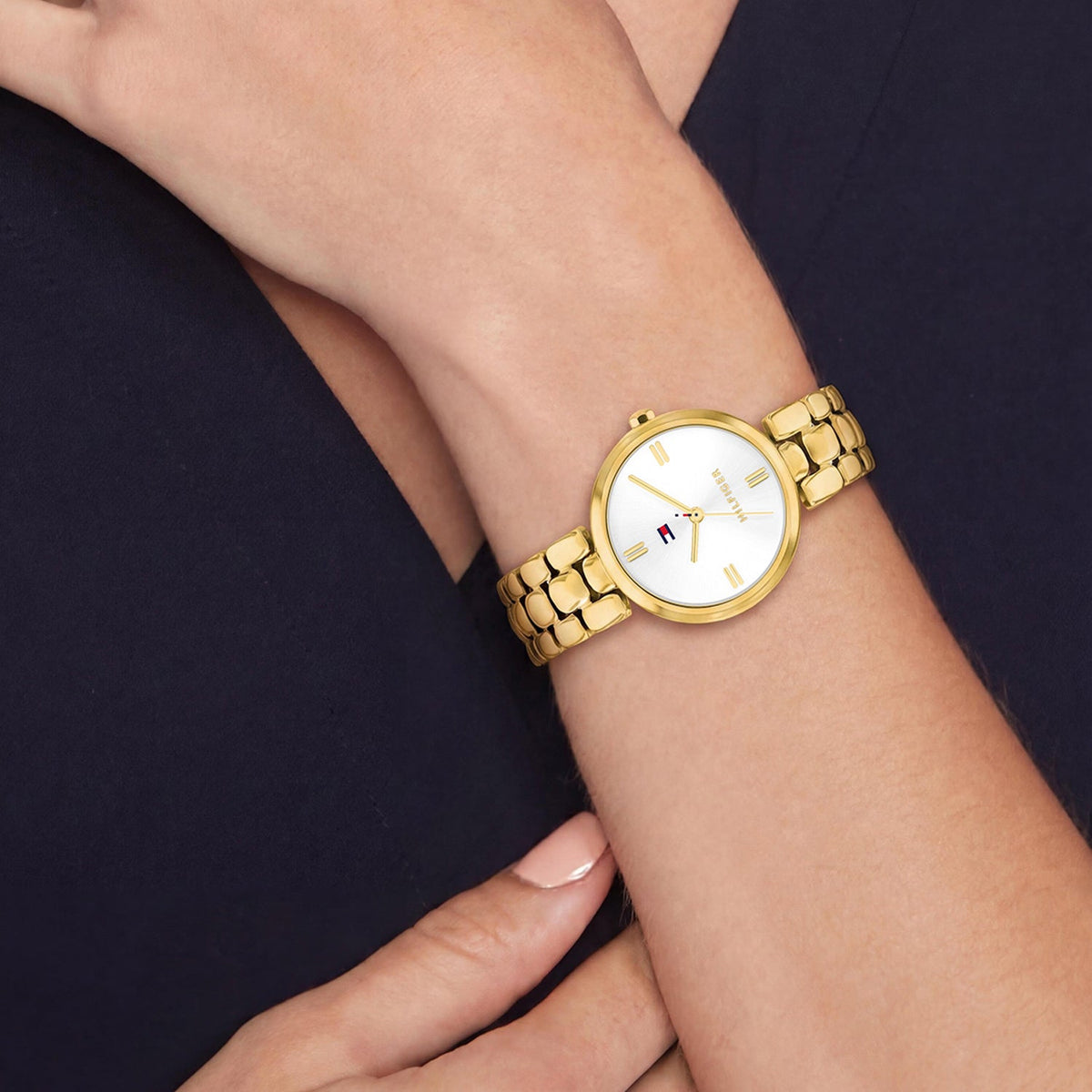 Tommy Hilfiger Annie Goudkleurig Dameshorloge met Goudkleurige stalen band TH1782928 - detailfoto 2