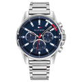 Tommy Hilfiger Mason Zilverkleurig Herenhorloge met Blauwe Wijzerplaat TH1791788 - productfoto