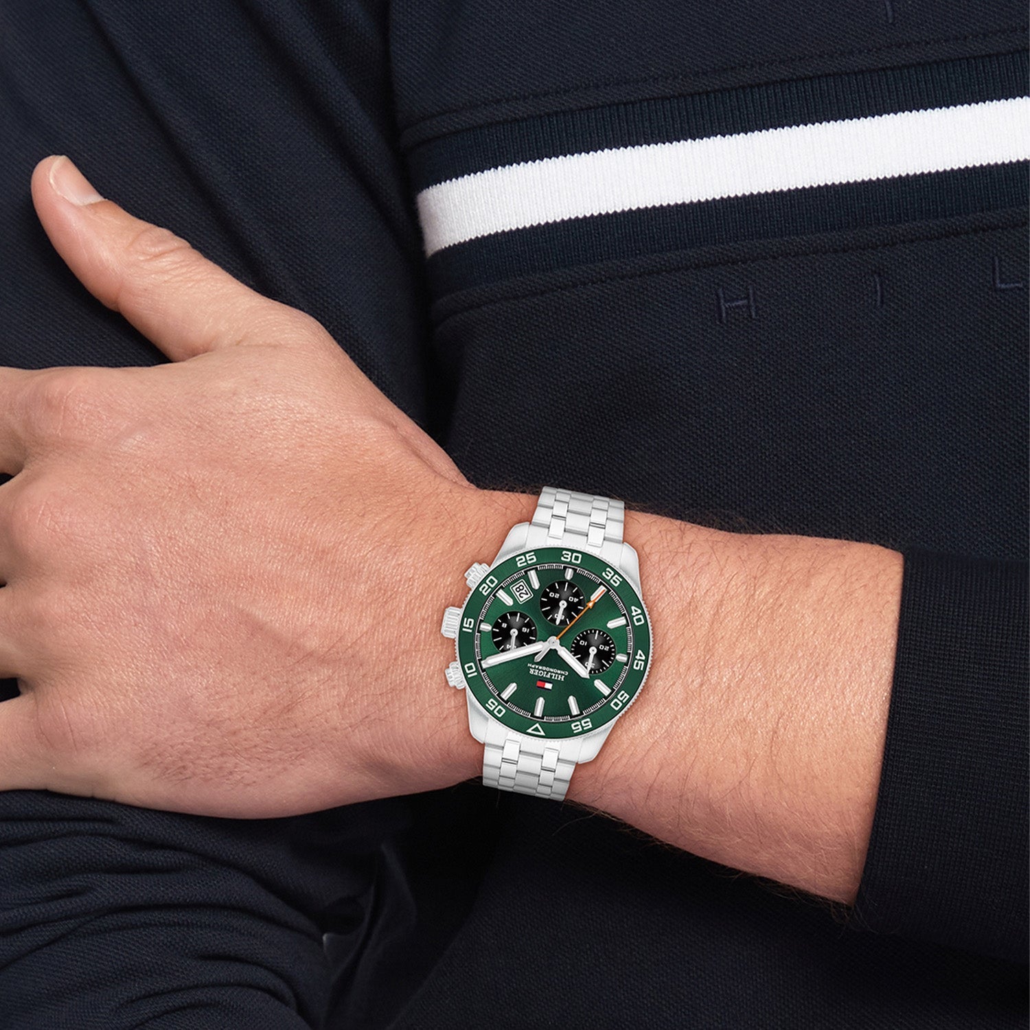 Tommy Hilfiger Zilverkleurig Herenhorloge TH1792214 - detailfoto 2