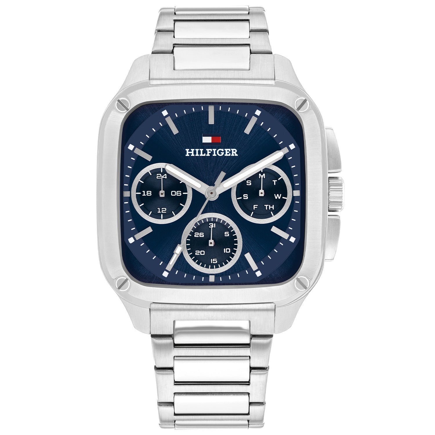 Tommy Hilfiger Zilverkleurig Herenhorloge met Blauwe Wijzerplaat TH1792222 - productfoto