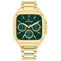 Tommy Hilfiger Goudkleurig Herenhorloge met Groene Wijzerplaat TH1792223 - productfoto