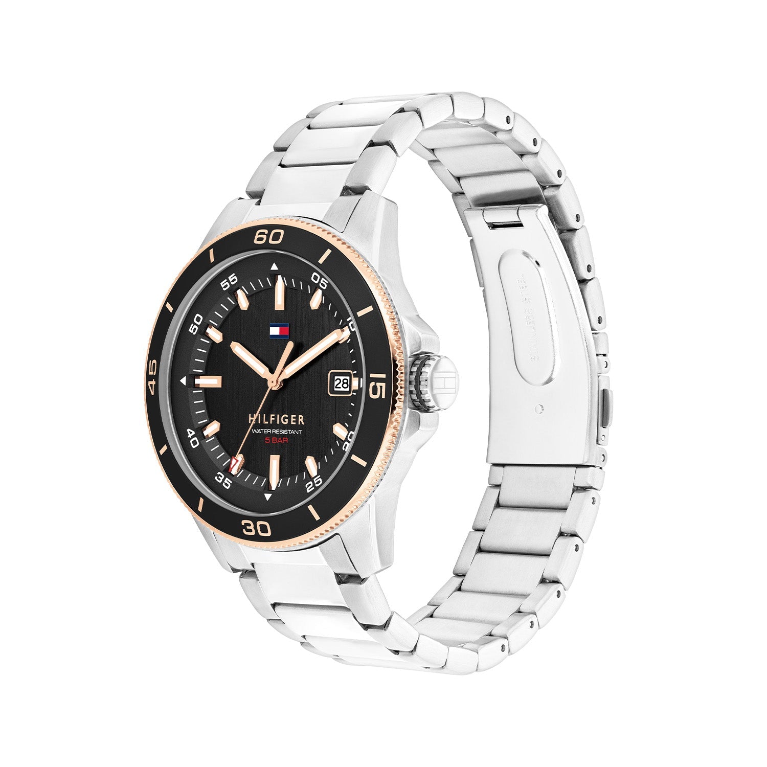 Tommy Hilfiger Zilverkleurig Herenhorloge met Zwarte Wijzerplaat TH1792228 - detailfoto 1