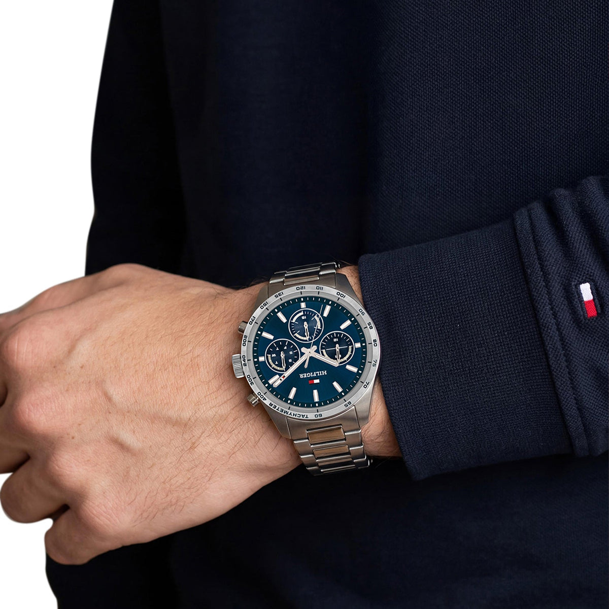 Tommy Hilfiger Hampton Zilverkleurig Herenhorloge met Zilverkleurige stalen band TH1792278 - detailfoto 2
