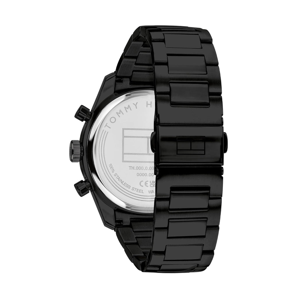Tommy Hilfiger Hampton Zwart Herenhorloge met Zwarte stalen band TH1792280 - detailfoto 3