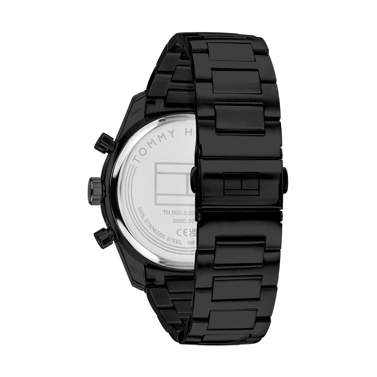 Tommy Hilfiger Hampton Zwart Herenhorloge met Zwarte stalen band TH1792280 - detailfoto 3
