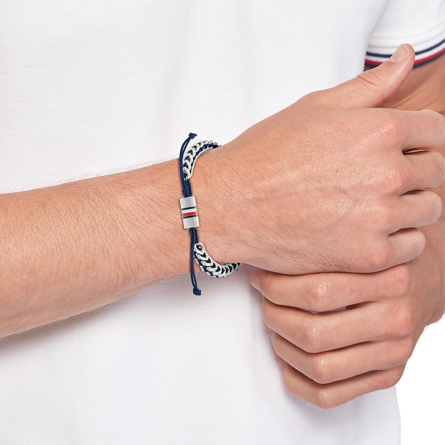 Tommy Hilfiger Zilverkleurige Herenarmband TJ2790511 - detailfoto 1