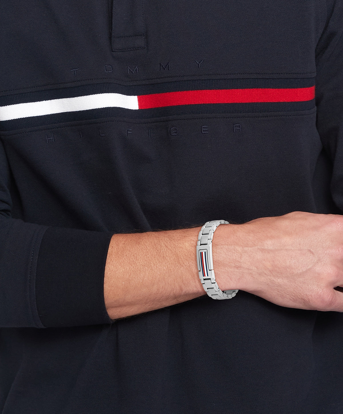 Tommy Hilfiger Zilverkleurige Herenarmband TJ2790596 - detailfoto 1