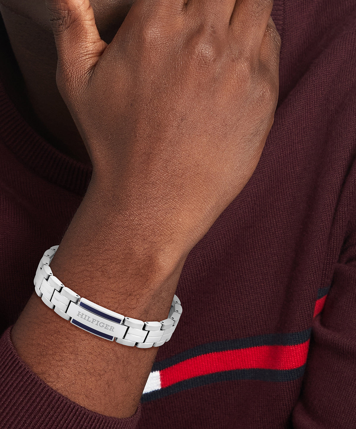 Tommy Hilfiger Zilverkleurige Herenarmband TJ2790600 - detailfoto 1